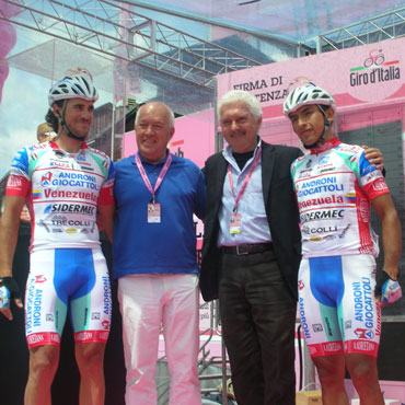 Rubiano, Ferrari y el manager Savio