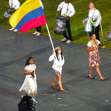 La bicicrosista Mariana Pajón fue la abanderada de Colombia