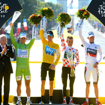 Podio vencedores Tour de Francia 2012