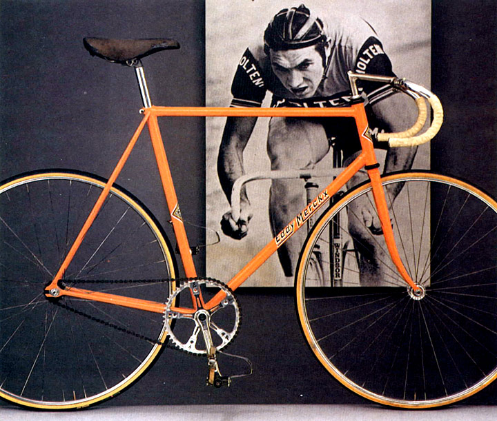 Otra gráfica de la bicicleta de ‘El Caníbal’ Merckx con la que corrió en Ciudad de México