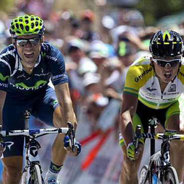 Simón Gerrans y Alejandro Valverde en el Tour 2012