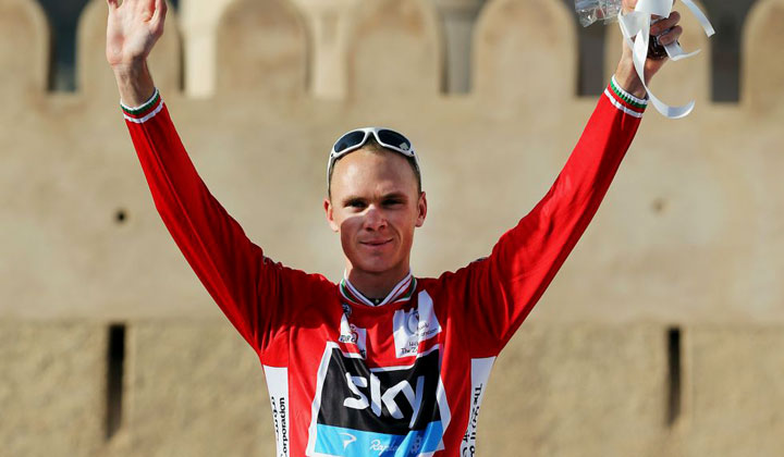 En su primera competición del año, Froome, segundo en el Tour de Francia 2012 y en la Vuelta a España 2011, se lleva su primera victoria en una vuelta por etapas. Foto: Bryn Lennon