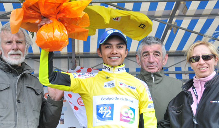 El nariñense volvió a mostrar sus espectaculares condiciones y apunta firmemente al Tour del Avenir donde el año pasado fue subcampeón (Foto©GilbertoChocce)