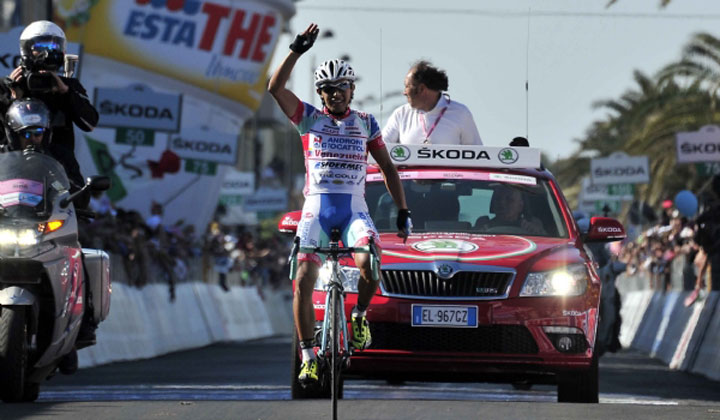 El bogotano Miguelito Rubiano (Androni) también aportó su granito de victoria en el Giro 2012