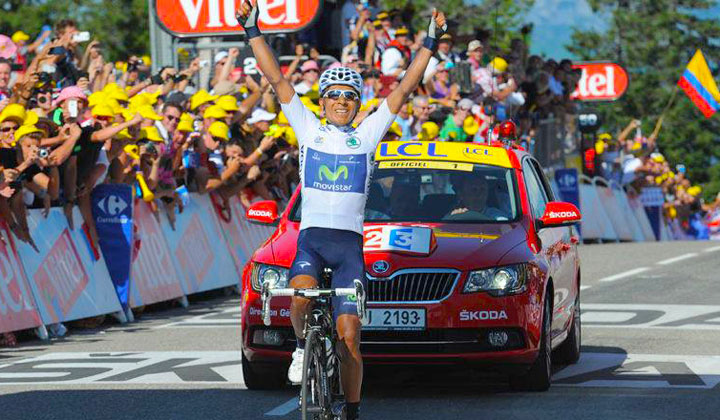 No podía ser mejor el cierre de Nairo en el Tour. El colombiano en el día de la independencia de su país, escribe la página más brillante de la historia del ciclismo latinoamericano en la ‘Grande Boucle’. Foto: Le Tour de France