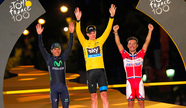 Chris Froome, Nairo Quintana y Joaquim ‘Purito’ Rodríguez. (Foto©PrensaTeamMovistar)