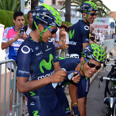 Nairo Quintana junto Andrey Amador