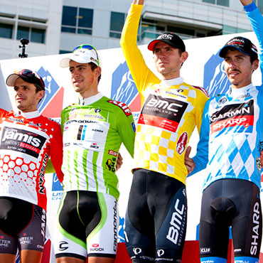 El podio final del USA Pro Cycling Challenge 2013