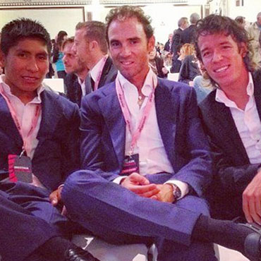 Quintana, Urán y Valverde en la presentación del recorrido 2014