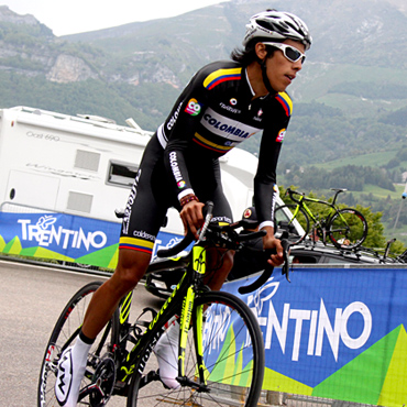 Jarlinson Pantano con el Team Colombia durante el Giro