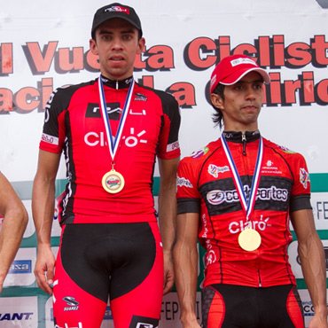 Nicolás Castro y Cristian Montoya en el podio de Chiriquí