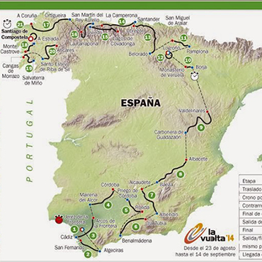 La Vuelta a España 2014 iniciará en Jerez y terminará en La Coruña