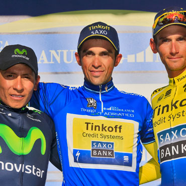Podio de la Tirreno Adriático 2014: Contador, Quintana y Kreuziger