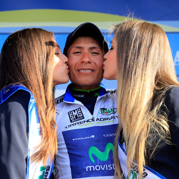 El colombiano Nairo Quintana es figura y podio en Italia