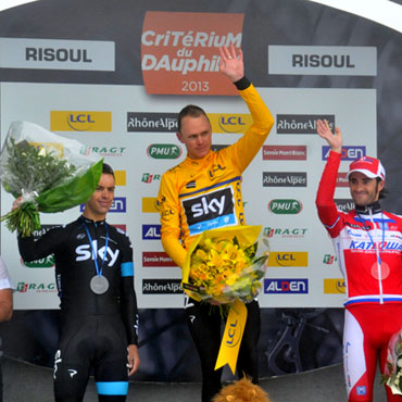 Podio del Critérium Dauphiné 2013: Froome, Porte y Moreno