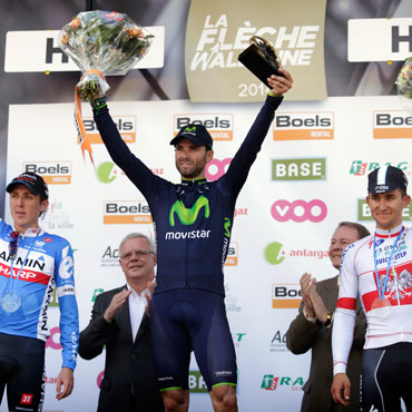 Podio Flecha Valona 2014: Valverde, Martin y Kwiatkowski