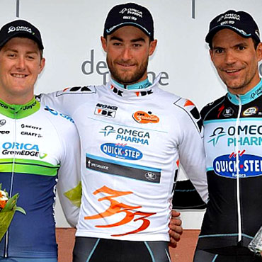 Podio de los Tres Días de La Panne 2014: Van Keirsbulck, Durbridge y Steegmans