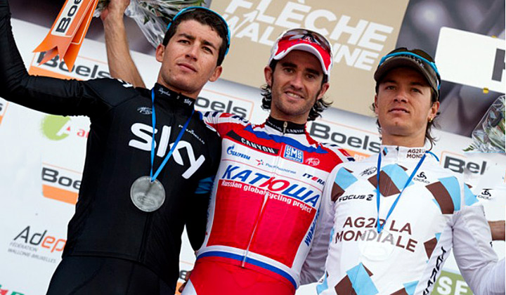 Sergio Luis Henao y Carlos Betancur iluminaron el podio de la Flecha Valona 2013