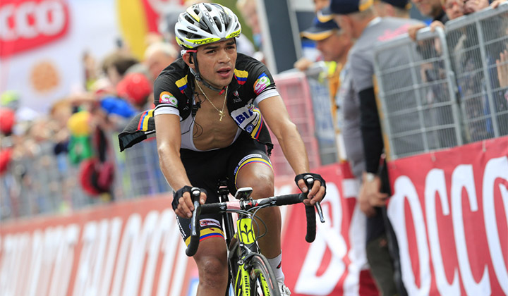 Fabio Duarte consiguió una genial actuación este jueves en la disputa de la etapa 18 del Giro de Italia