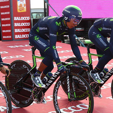 Quintana y su Movistar Team terminaron a 55 segundos del Orica en la CRE