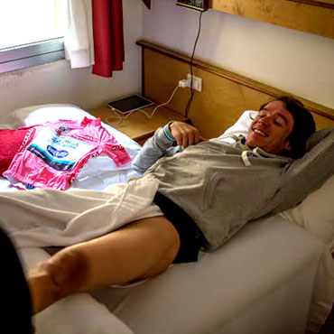 Urán en su tercer día de descanso del Giro 2014