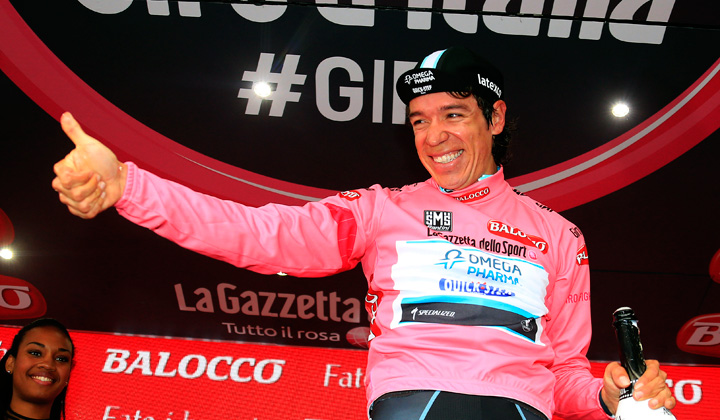 Rigoberto Urán hizo realidad el sueño de convertirse en líder del Giro de Italia
