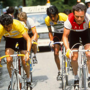 Pacho Rodríguez, Bernard Hinault, Gred Lemond y Martín Ramírez