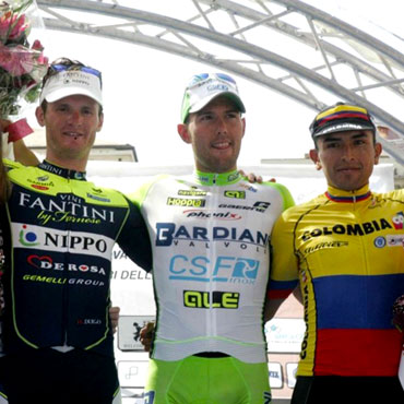 Rubiano y su primer podio con el Team Colombia en suelo europeo