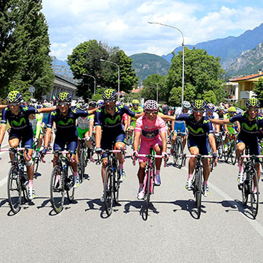El Movistar Team arropó de buena forma a su líder Quintana durante todo el Giro