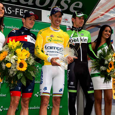 Podio de la Vuelta a Suiza 2014: Costa, Frank y Mollema