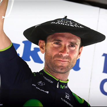 Valverde volvió a triunfar en la tradicional prueba del País Vasco (Foto©TwitterMovistarTeam)
