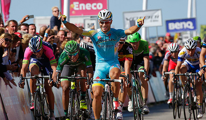 Andrea Guardini, el primer líder del EnecoTour, no tomó la salida para esta sexta jornada.