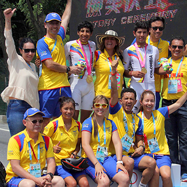 Los campeones, celebraron su título en Nanjing con la delegación nacional.