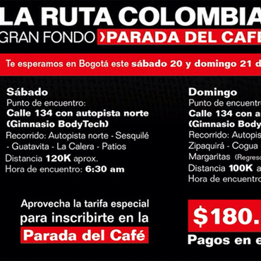 La Ruta Colombia Gran Fondo invita este fin de semana a disfrutar del entrenamiento para la Parada del Café