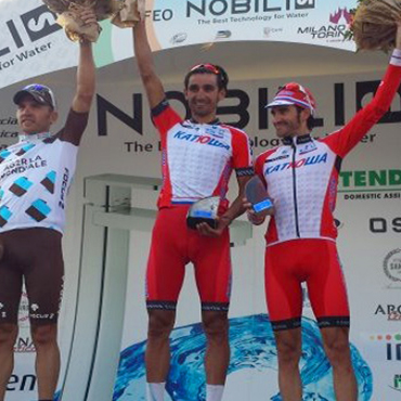 Dos Katusha en el podio, primero Giampaolo Caruso y tercero Dani Moreno.