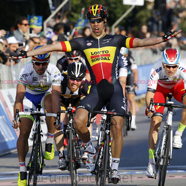 Jens Debusschere vencedor del día en la Tirreno Adriático