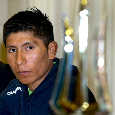 Nairo Quintana en rueda de prensa (Prensa RCS Sport /Tirreno)
