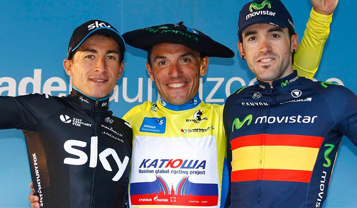 Henao cedió por escasos 13 segundos el liderato frente al español "Purito" Rodríguez (Foto©TeamSky)