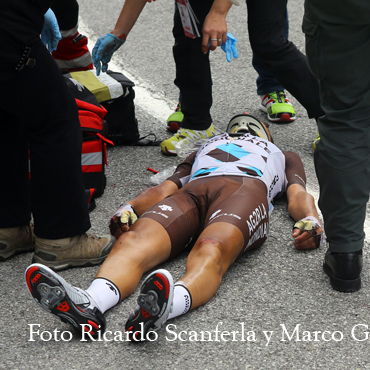 Doménico Pozzovivo se recupera de su accidente en el Giro de Italia