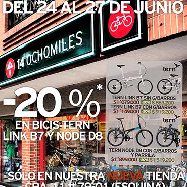14 Ochomiles abrió su quinta tienda en la ciudad de Bogotá enfocada en Ciclismo Urbano