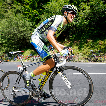 Alberto Contador fue uno de los damnificados de la etapa de este lunes