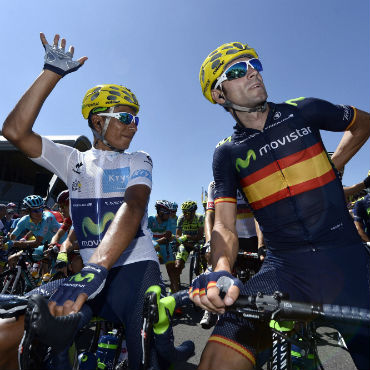 Nairo Quintana y Alejandro Valverde listos para enfrentar los Alpes