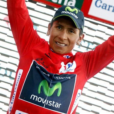 Nairo Quintana vistió la camiseta de líder de la Vuelta a España 2014