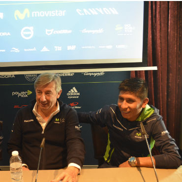 Alejandro Valverde, Inzua y Nairo Quintana, en rueda de prensa