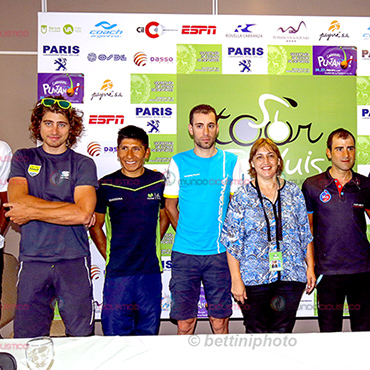 Nairo Quintana, Fernando Gaviria y demás estrellas en rueda de prensa de Tour de San-Luis