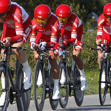 Rodolfo Torres y Egan Bernal en la cuarteta de CRE con el Androni Giocatoli