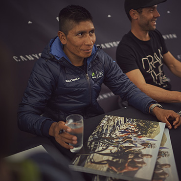 Quintana fue la sensación en su visita a la fabrica de su proveedor oficial de bicicletas, la multinacional alemana Canyon