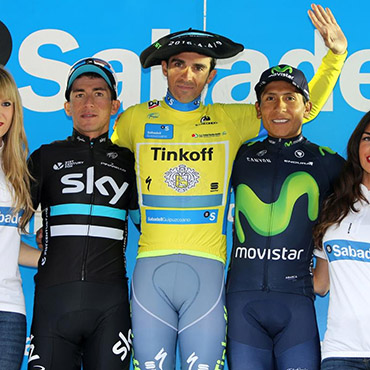 Contador encabezó un podio que completaron Sergio Henao y Nairo Quintana (Foto©MovistarTeam)