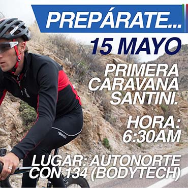 Este domingo 15 de Mayo se celebrará en Bogotá la 1era edición de la Caravana Ciclística 14 Ochomiles-Santini