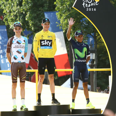 Nairo Quintana, en podio del Tour de Francia 2016